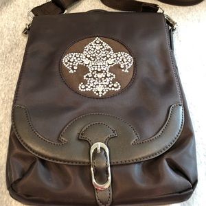 Fleur de Lis nylon cross body bag SOLD